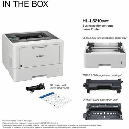Imprimante laser sans fil de bureau Brother HL-L5210DW - Monochrome