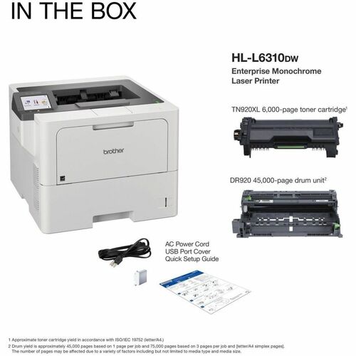 Imprimante laser sans fil de bureau Brother HL-L6310DW - Monochrome