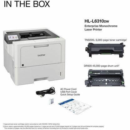 Imprimante laser sans fil de bureau Brother HL-L6310DW - Monochrome