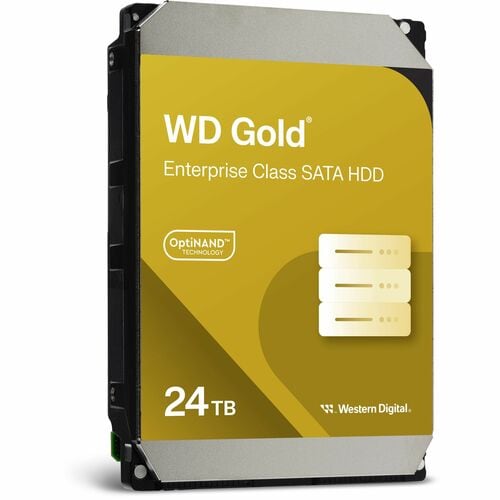 Disque dur WD GOLD 24 To, 7 200 tr/min, 512 Mo de cache, garantie 5 ans, multi-usages