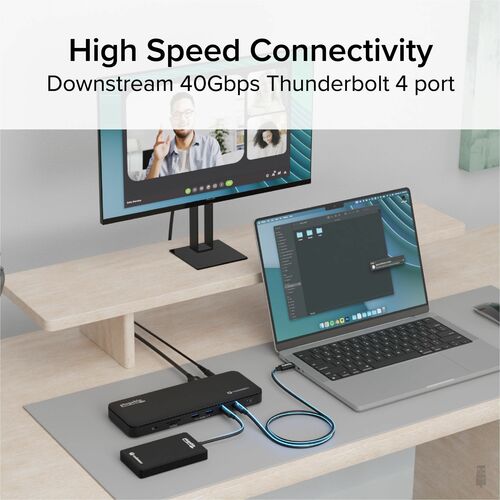 Station d'accueil Thunderbolt 4 enfichable avec charge de 100 W, Th