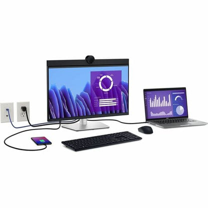 Monitor LED Full HD Dell P2424HEB de 24" con cámara web - 16:9 - Negro, plateado
