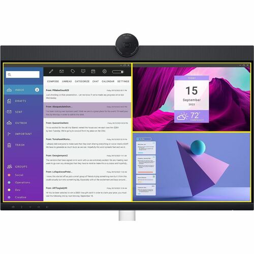 Monitor LED Full HD Dell P2424HEB de 24" con cámara web - 16:9 - Negro, plateado