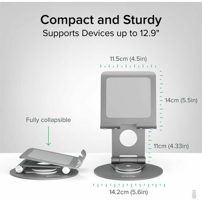 Support de tablette pivotant enfichable, rotation à 360°