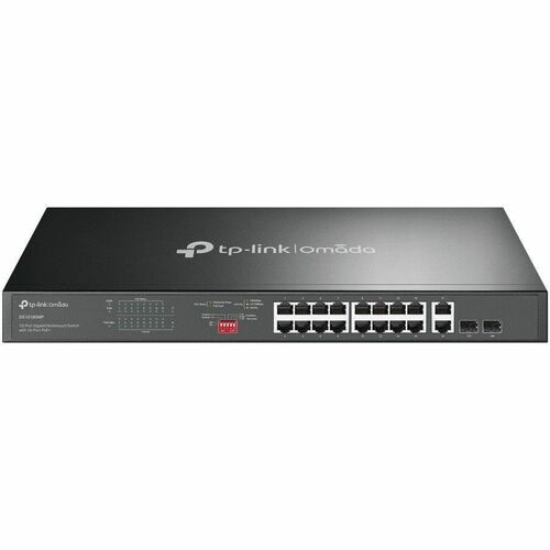 Switch OMADA de 18 puertos Gigabit para montaje en rack con alimentación PoE de 16 puertos y 250 W
