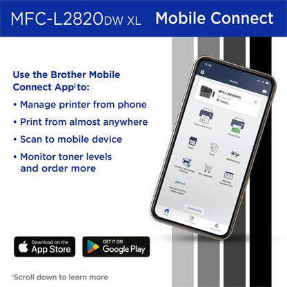 Brother MFC-L2820DWXL Wireless Laser Multifunction Printer -