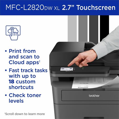 Brother MFC-L2820DWXL Wireless Laser Multifunction Printer -