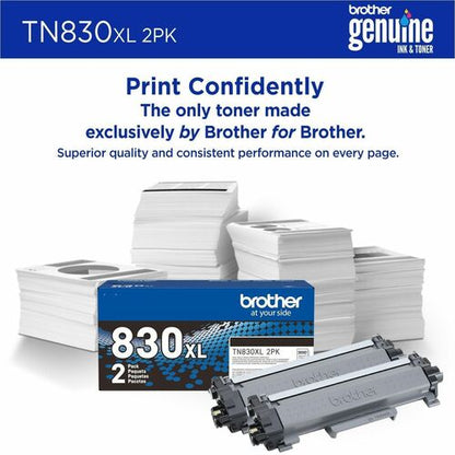 Cartouche de toner noir haute capacité Brother authentique, lot de 2