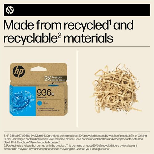 Cartucho de tinta de inyección de tinta original HP EvoMore 936e de alto rendimiento - C