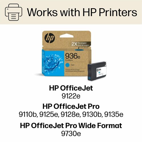 Cartucho de tinta de inyección de tinta original HP EvoMore 936e de alto rendimiento - C
