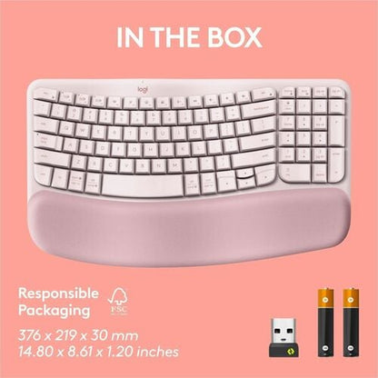 Teclado ergonómico inalámbrico Logitech Wave Keys con palma acolchada