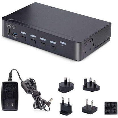 CONMUTADOR KVM DE 4 PUERTOS DISPLAYPORT 8K 60HZ TECLAS DE ACCESO RÁPIDO CUMPLE CON TAA