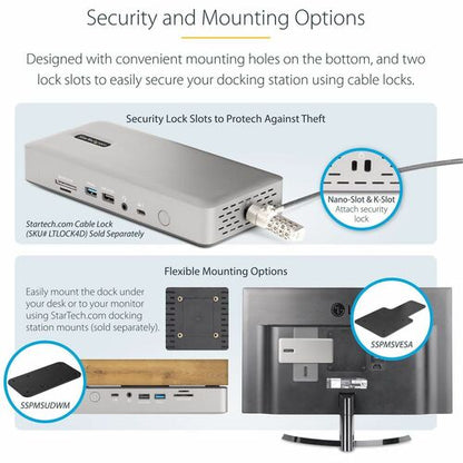 Station d'accueil multi-écrans StarTech.com Thunderbolt 4, quadruple/triple