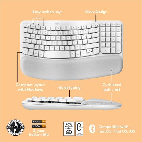 Touches ondulées pour Mac - Blanc cassé Multi 4
