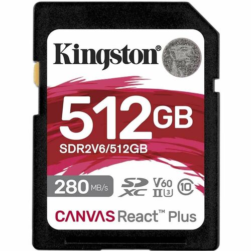 512GB CANVAS REACT PLUS SDXC UHS-II 280R/150W U3 V60 FOR FULL