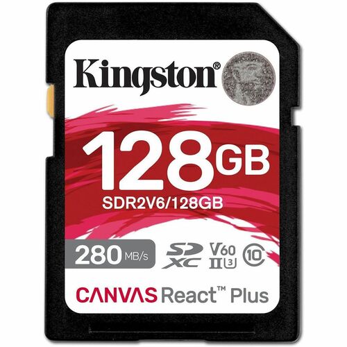 128GB CANVAS REACT PLUS SDXC UHS-II 280R/100W U3 V60 FOR FULL