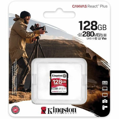 128GB CANVAS REACT PLUS SDXC UHS-II 280R/100W U3 V60 FOR FULL