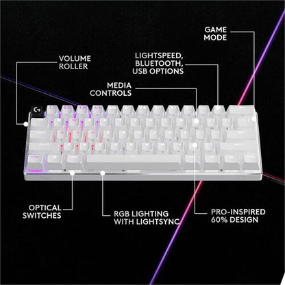 TECLADO INALÁMBRICO PARA JUEGOS PRO X60 LIGHTSPEED TÁCTIL NEGRO MULTI 4