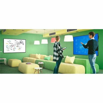 Écran plat professionnel 4K UHD 75 pouces. Support multimédia intégré.