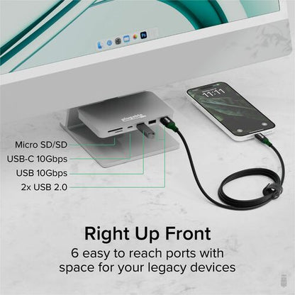 Hub USB C Plugable pour iMac 24 pouces, adaptateur multiport USB 6 en 1 avec 10 Gbit/s