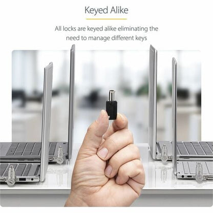StarTech.com Candado universal para portátil (paquete de 25), 2 m, con llave igual, cable de seguridad