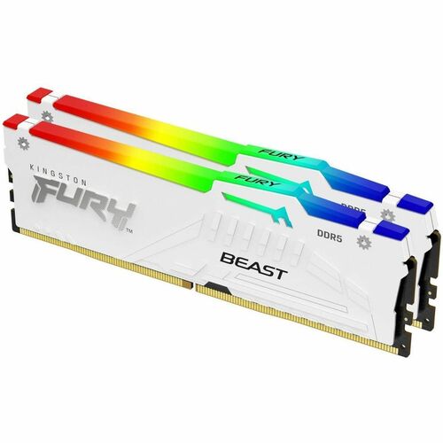 32GB 6400MT/S DDR5 CL32 DIMM KIT OF 2 FURY BEAST WHITE RGB EXPO