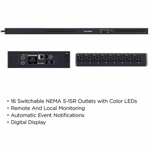 CyberPower CyberPower PDU41116 PDU 16 prises - Commuté - NEMA 5-15P