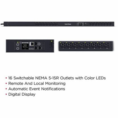 CyberPower CyberPower PDU41116 PDU 16 prises - Commuté - NEMA 5-15P