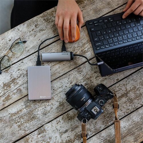 VERBATIM 1TB ALU HARD DRIVE SLIM PORTABLE SILVER MULTI 4