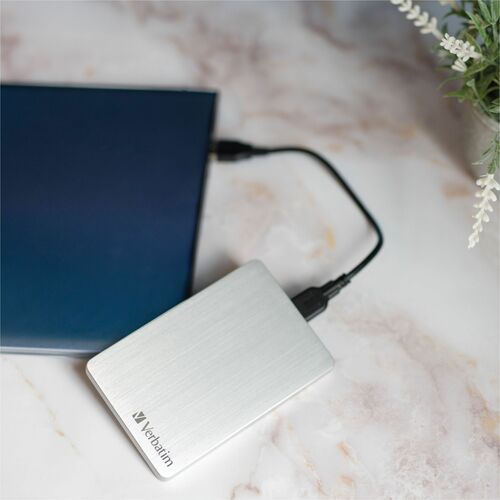 VERBATIM 1TB ALU HARD DRIVE SLIM PORTABLE SILVER MULTI 4