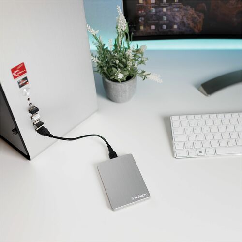 VERBATIM 1TB ALU HARD DRIVE SLIM PORTABLE SILVER MULTI 4