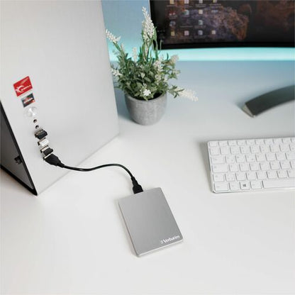 VERBATIM 1TB ALU HARD DRIVE SLIM PORTABLE SILVER MULTI 4