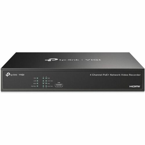 Grabador de vídeo en red TP-Link VIGI de 4 canales PoE+ - HDD de 2 TB - Grabador de vídeo en red