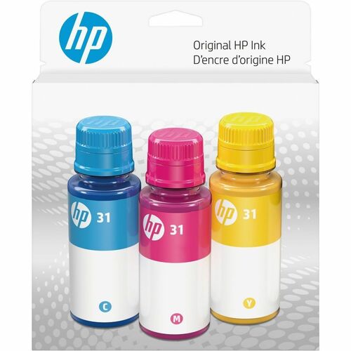 Paquete combinado de 3 botellas de tinta original HP 31 Color, 9C228AN - Inkj