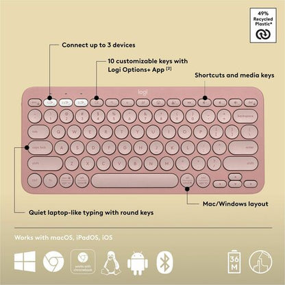 PEBBLE KEYS 2 K380S ROSE TONAL MULTI 4