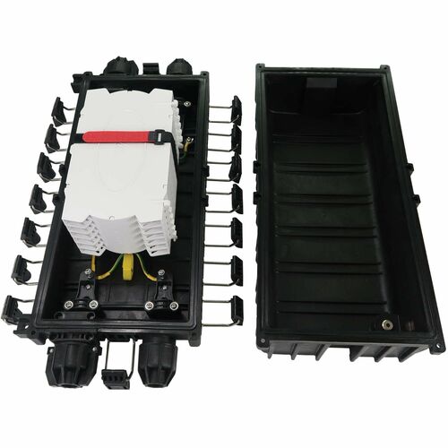 Gabinete horizontal de empalme de fibra Tripp Lite by Eaton con 6 bandejas de empalme, capacidad para 288 fibras, clasificación IP68
