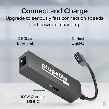Adaptateur USB-C vers Ethernet 2,5 Go enfichable avec charge USB-C PD 100 W