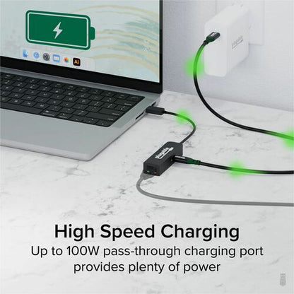 Adaptateur USB-C vers Ethernet 2,5 Go enfichable avec charge USB-C PD 100 W