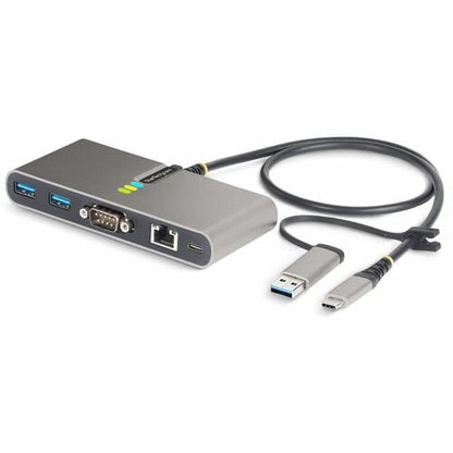 Hub USB-C 2 ports StarTech.com avec Ethernet Gigabit et port série RS232 FTDI, USB connecté