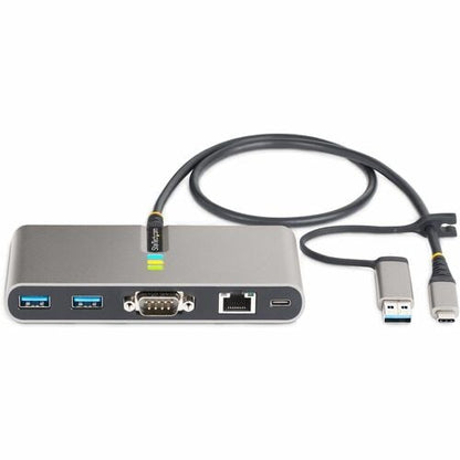 Hub USB-C 2 ports StarTech.com avec Ethernet Gigabit et port série RS232 FTDI, USB connecté
