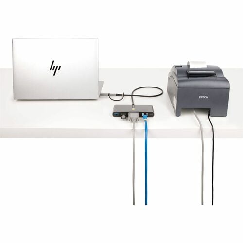 Hub USB-C 2 ports StarTech.com avec Ethernet Gigabit et port série RS232 FTDI, USB connecté