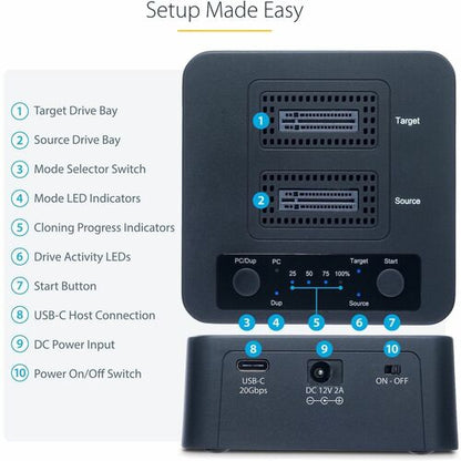 1:1 M.2 NVME DUPLICATOR M.2 SSD CLONER AND DRIVE DOCK