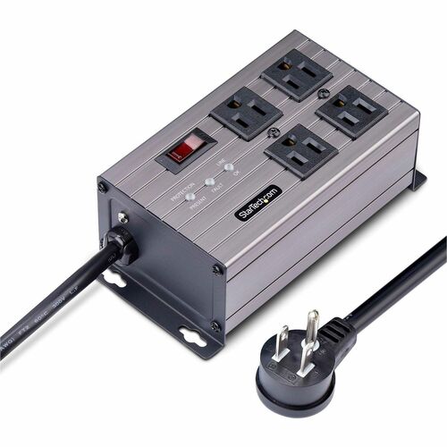 StarTech.com 4-Outlet Industrial Power Strip 125V/15A, EMI/RFI Isolati