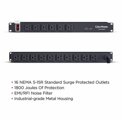 Supresor de sobretensiones CyberPower Rackbar CPS1615RMS de 16 tomas/