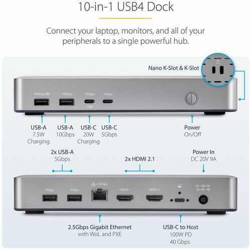 Estación de acoplamiento USB4 de StarTech.com, USB