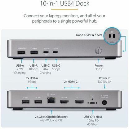 Estación de acoplamiento USB4 de StarTech.com, USB