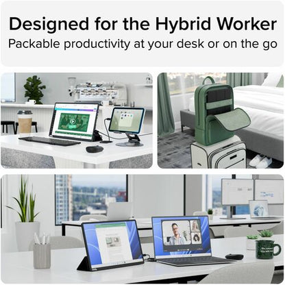 Plugable USB C Portable Monitor 15.6 Inch, 100W Pass