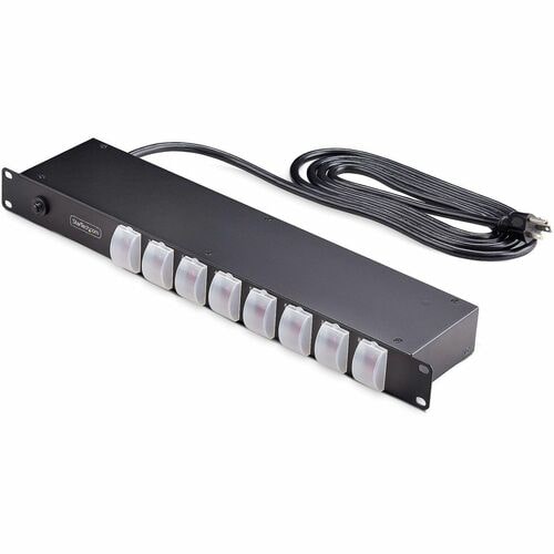 StarTech.com 8-Outlet Horizontal Rack Mount PDU, 1U Power Strip, Outle