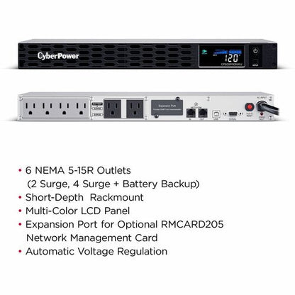 Cyber Power CyberPower PFC Sinewave CP500PFCRM1U 500VA Rack-mountable