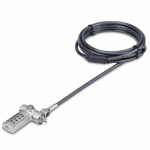 StarTech.com Universal Laptop Cable Lock 6.6ft, Serialized Combo Security Cable